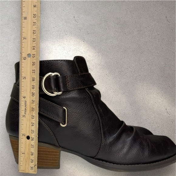 Dr Scholls Jolly Wedge Ankle Leather Zip Boots Booties - Picture 6 of 10